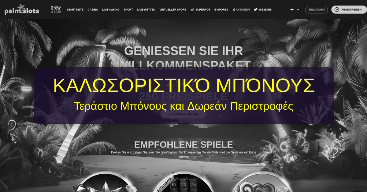 Palm Slots Casino - Παίξε Κορυφαία Φρουτάκια Online